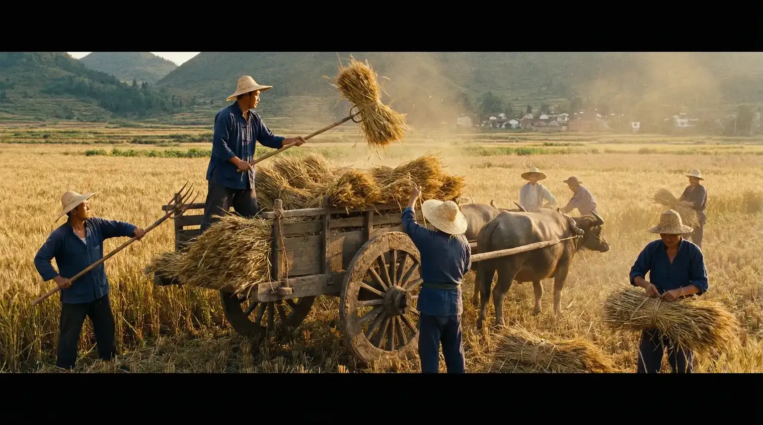 丰收季节农民装车运粮 - 狼群影院在线电影 秋收场景